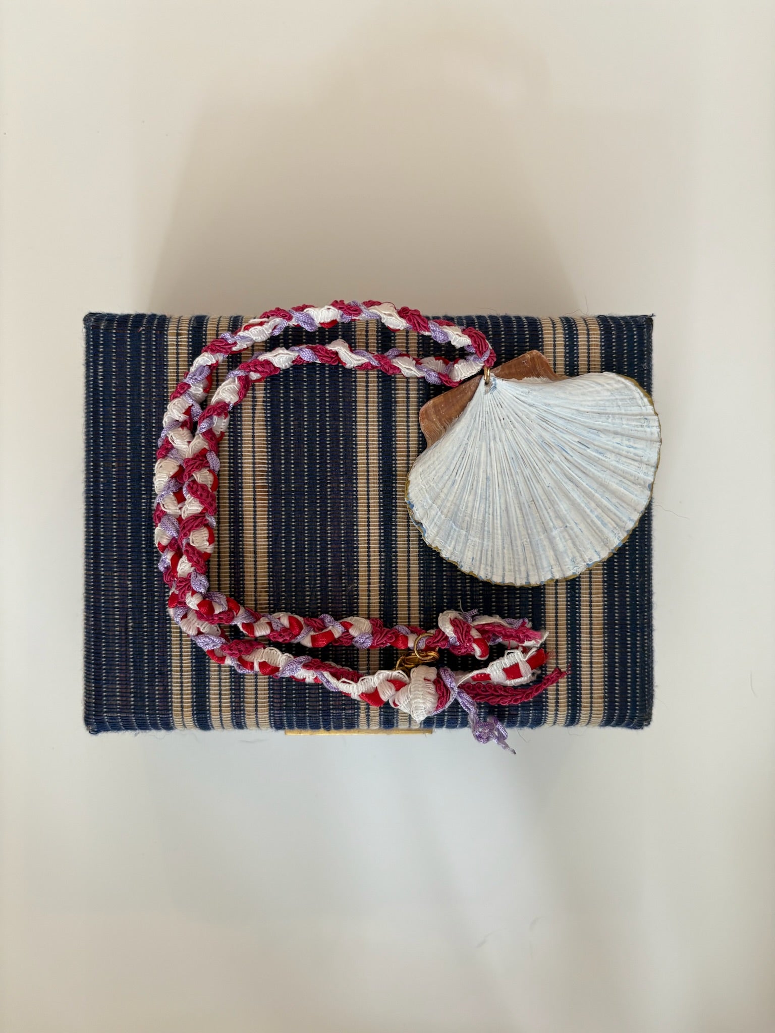 Red / White / Purple Braided Shell Necklace