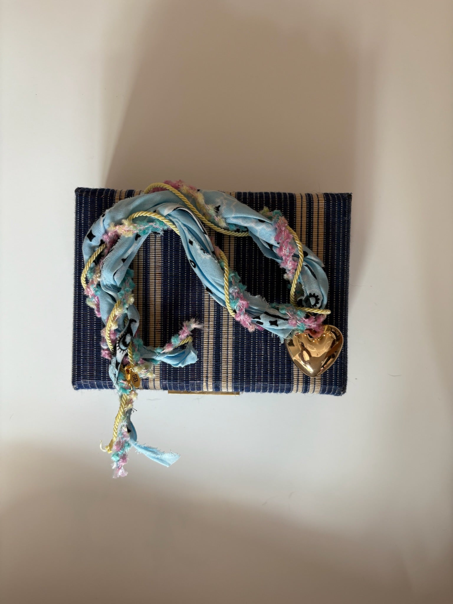 Blue Braided Bandana Necklace