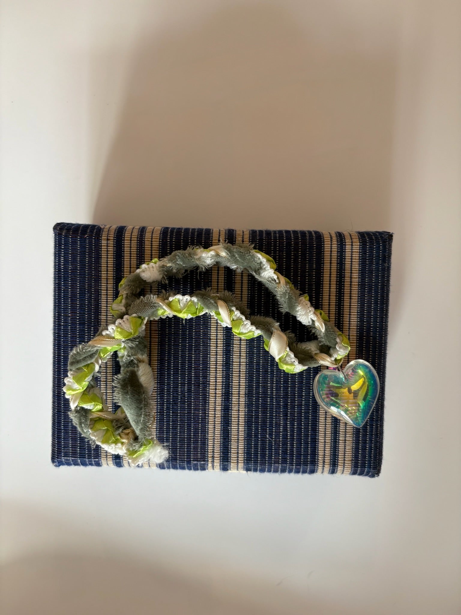 Green Braided Heart Neckalce