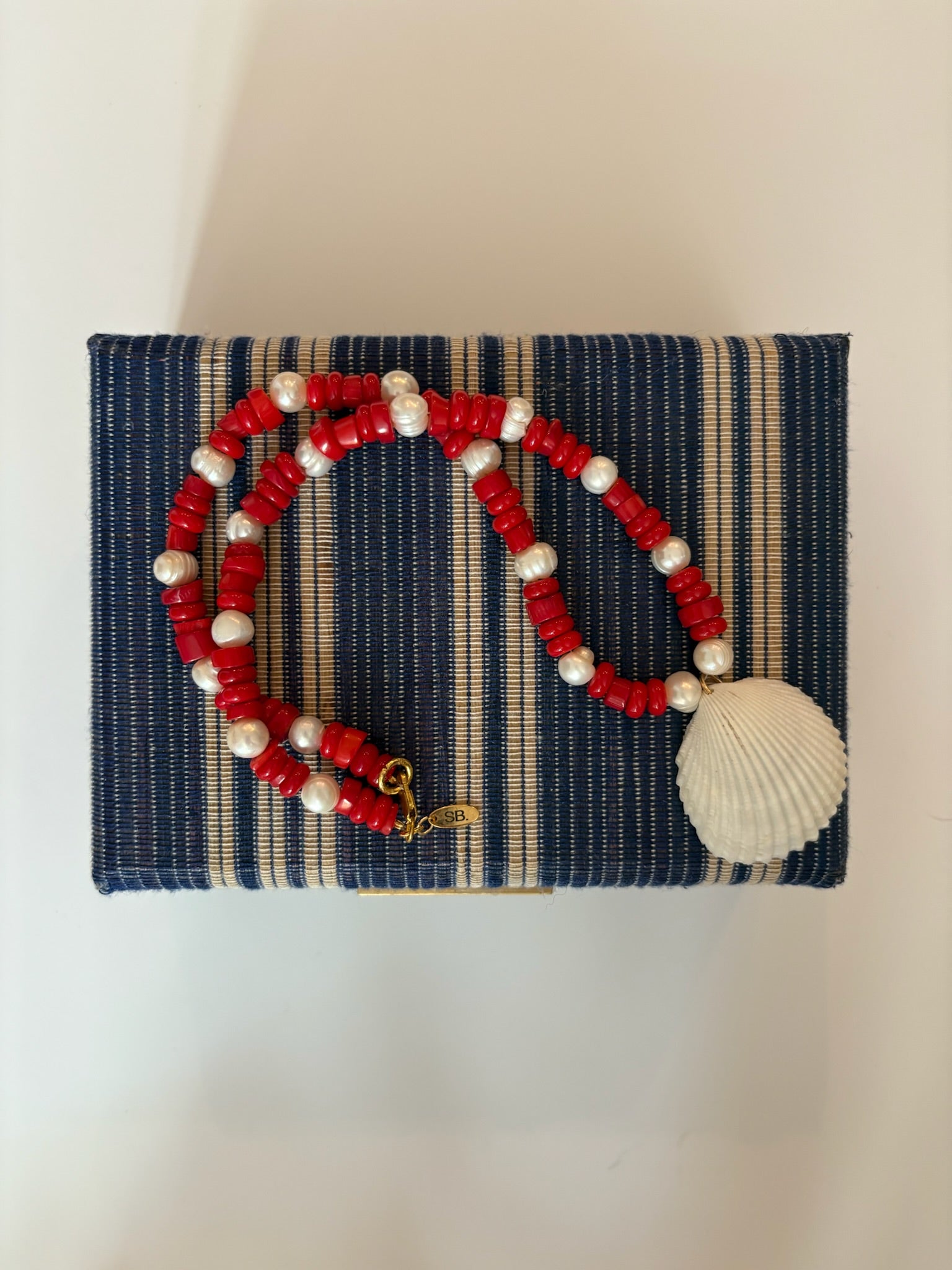 Red & White Shell Necklace