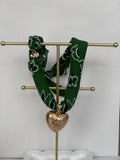 Dark green Bandana Heart Necklace