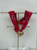 Red Bandana Heart Necklace